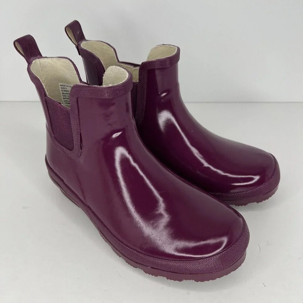 GARDENLINE Grape Waterproof Pull-On Womens Size 6 Rubber Rain/Gardening Boots